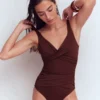 Cannes Cross Wrap Swimsuit Bitter Chocolate Cannes Cross Wrap Swimsuit Bitter Chocolate