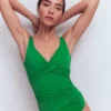 Cannes Cross Wrap Swimsuit Verde Cannes Cross Wrap Swimsuit Verde