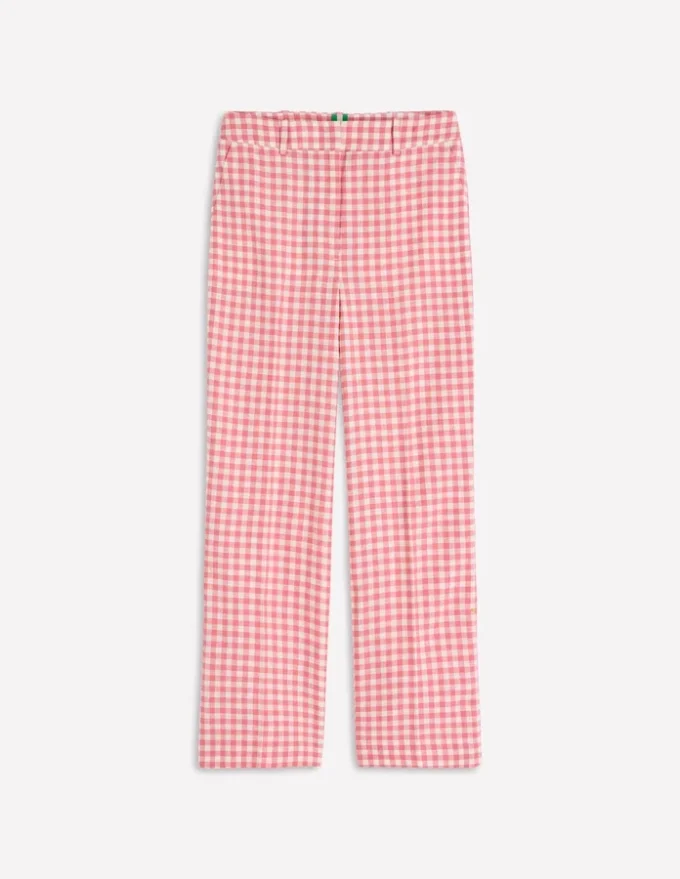 Canonbury 7/8 Linen Pants Vintage Rose Gingham Canonbury 7/8 Linen Pants Vintage Rose Gingham