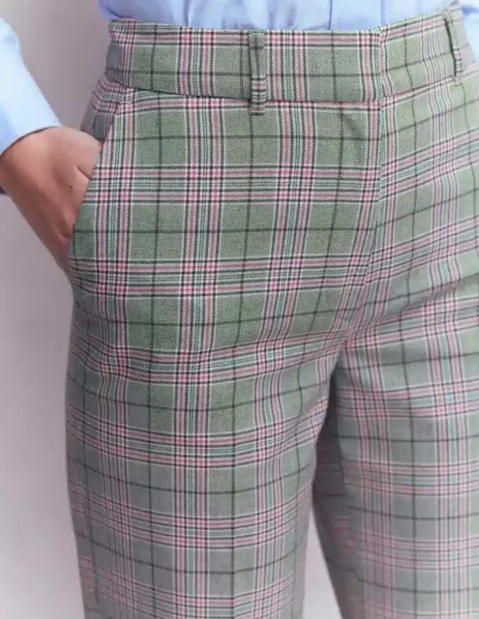 Canonbury Tailored Pants Green, Pink and Brown Check Canonbury Tailored Pants Green, Pink and Brown Check