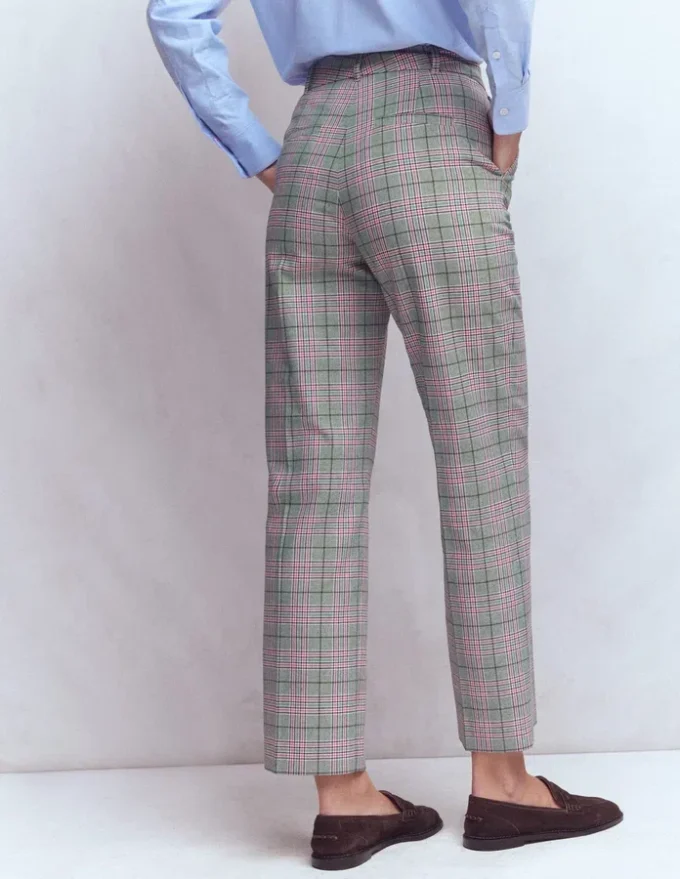 Canonbury Tailored Pants Green, Pink and Brown Check Canonbury Tailored Pants Green, Pink and Brown Check