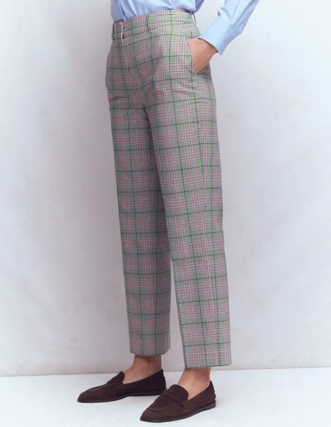 Canonbury Tailored Pants Green, Pink and Brown Check Canonbury Tailored Pants Green, Pink and Brown Check