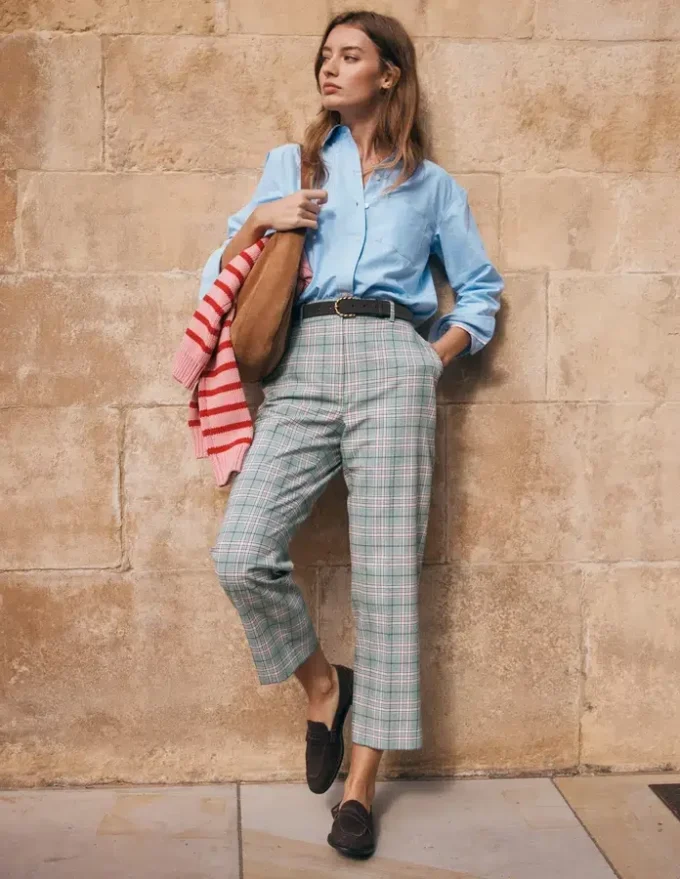 Canonbury Tailored Pants Green, Pink and Brown Check Canonbury Tailored Pants Green, Pink and Brown Check