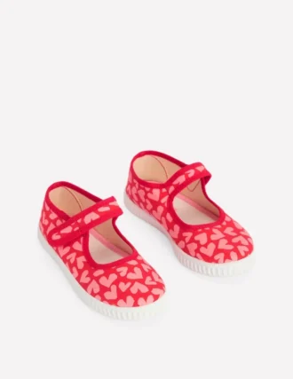 Canvas Mary Janes Hearts
