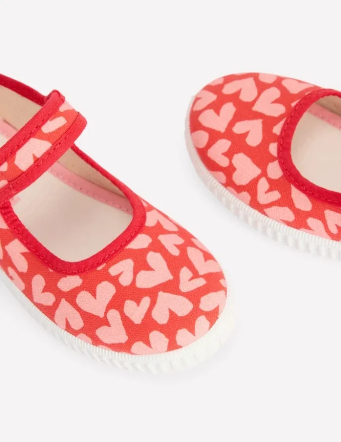 Canvas Mary Janes Hearts