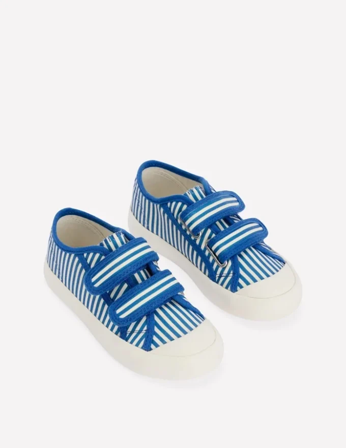 Canvas Sneakers Blue Ticking Stripe