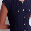 Cap Sleeve Knitted Dress Navy Cap Sleeve Knitted Dress Navy