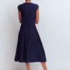 Cap Sleeve Knitted Dress Navy Cap Sleeve Knitted Dress Navy