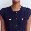 Cap Sleeve Knitted Dress Navy Cap Sleeve Knitted Dress Navy