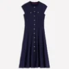 Cap Sleeve Knitted Dress Navy Cap Sleeve Knitted Dress Navy