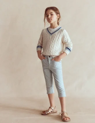Capri Pants Blue Gingham