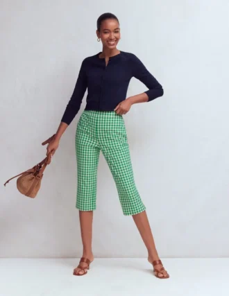 Capri Pants Rich Emerald, Gingham