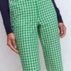 Capri Pants Rich Emerald, Gingham Capri Pants Rich Emerald, Gingham