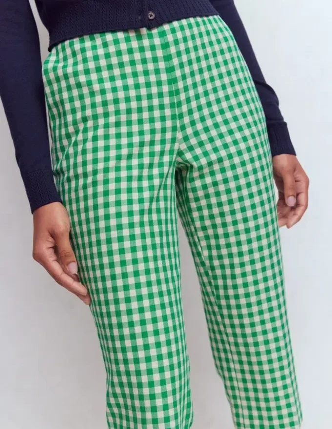 Capri Pants Rich Emerald, Gingham Capri Pants Rich Emerald, Gingham