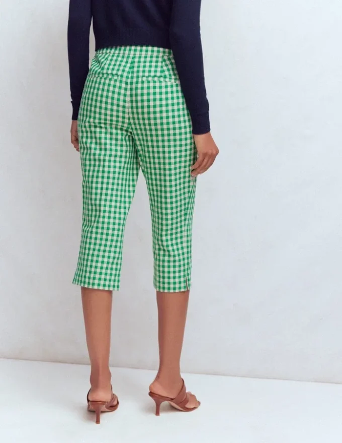 Capri Pants Rich Emerald, Gingham Capri Pants Rich Emerald, Gingham