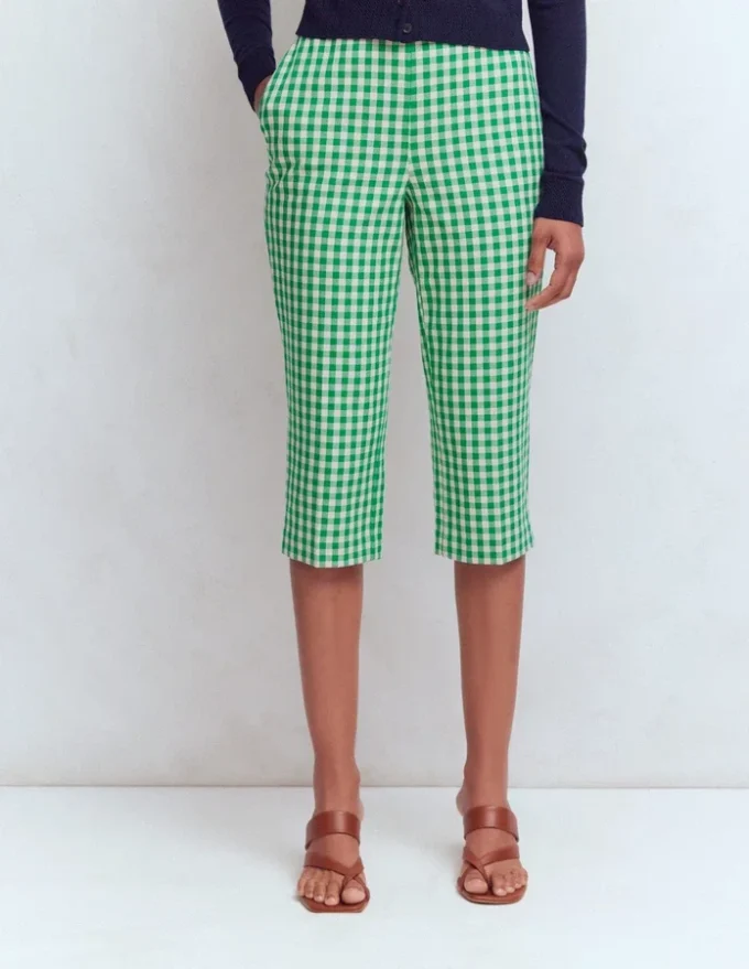 Capri Pants Rich Emerald, Gingham Capri Pants Rich Emerald, Gingham