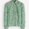 Cara Cotton Shirt Aloe Green, Elaborate Gardenia