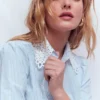 Cara Cotton Shirt Blue and white stripe Cara Cotton Shirt Blue and white stripe