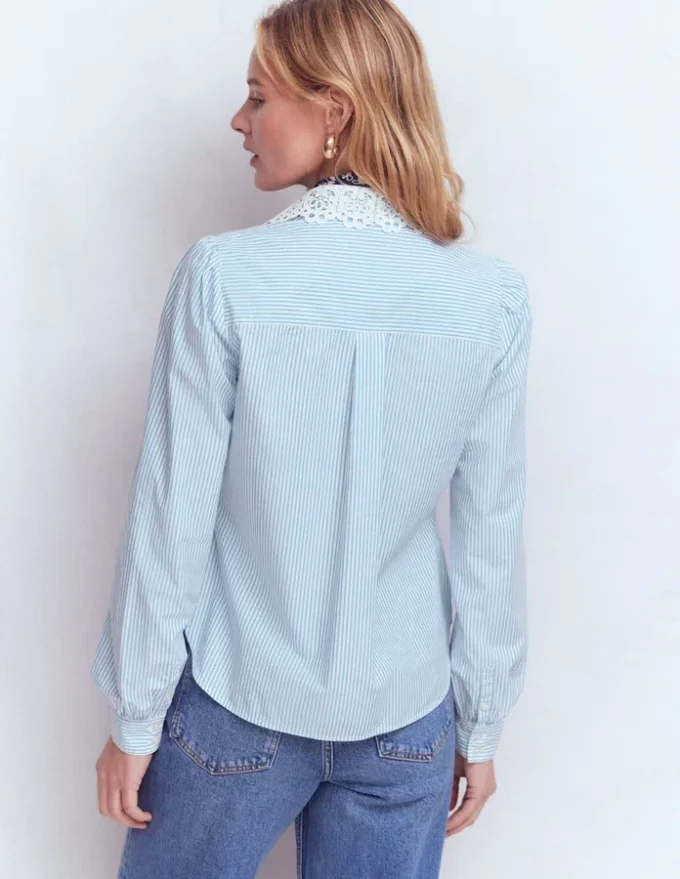 Cara Cotton Shirt Blue and white stripe Cara Cotton Shirt Blue and white stripe