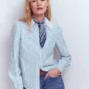 Cara Cotton Shirt Blue and white stripe Cara Cotton Shirt Blue and white stripe