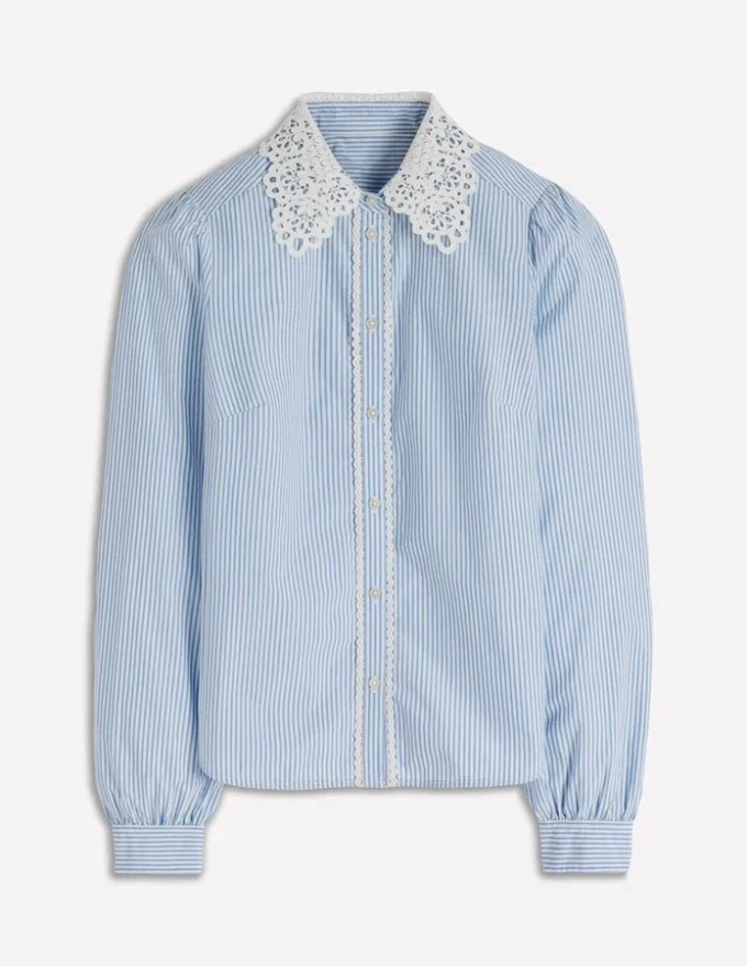 Cara Cotton Shirt Blue and white stripe Cara Cotton Shirt Blue and white stripe
