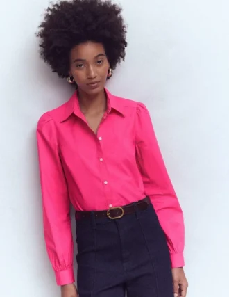 Cara Cotton Shirt Pop Pansy