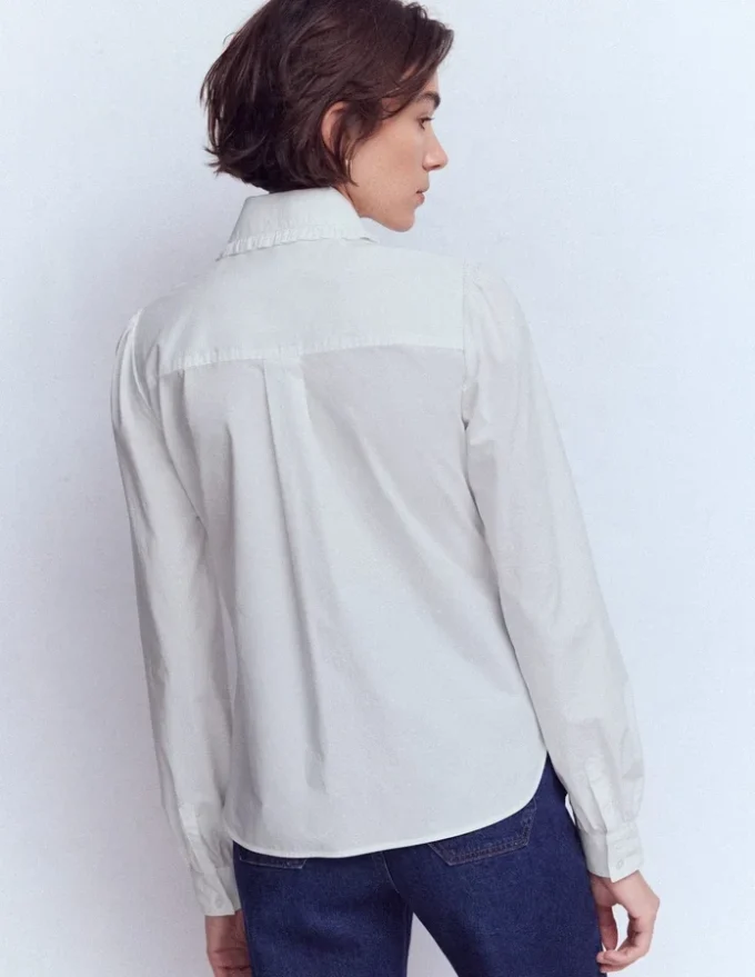 Cara Cotton Shirt White Ruffle Cara Cotton Shirt White Ruffle