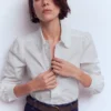 Cara Cotton Shirt White Ruffle Cara Cotton Shirt White Ruffle