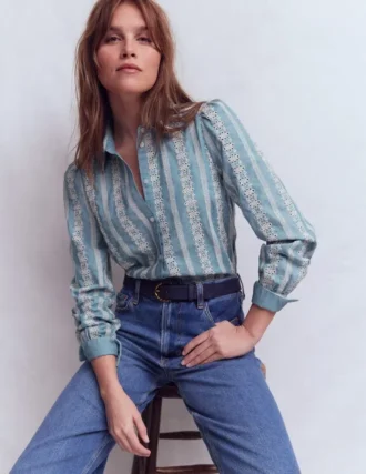 Cara Denim Shirt Blue Broderie