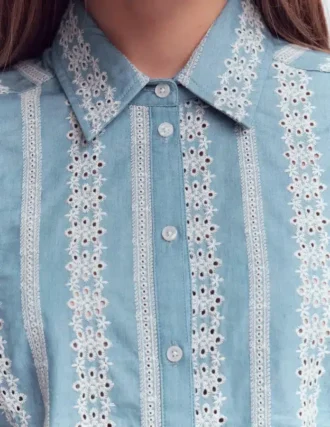 Cara Denim Shirt Blue Broderie