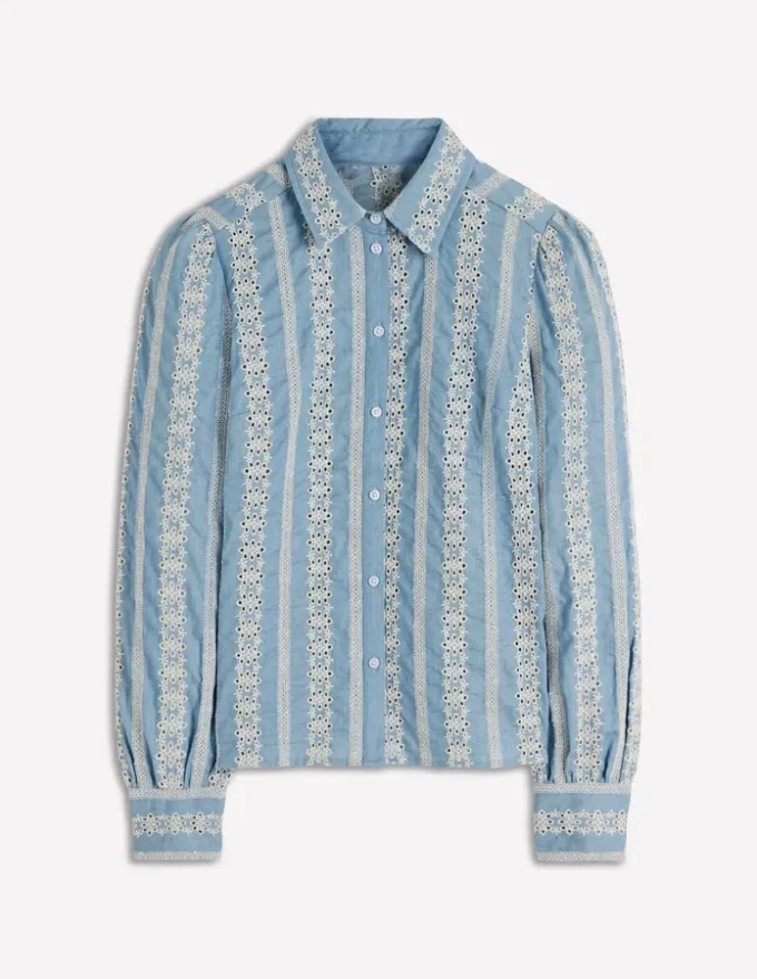 Cara Denim Shirt Blue Broderie Cara Denim Shirt Blue Broderie