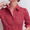Cara Lace Shirt Cherry Blush Cara Lace Shirt Cherry Blush