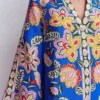 Carmen Linen Short Dress Blue Blossom Elegance Carmen Linen Short Dress Blue Blossom Elegance