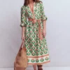 Cary Cotton Midi Dress Multi, Ornamental Stamp Cary Cotton Midi Dress Multi, Ornamental Stamp