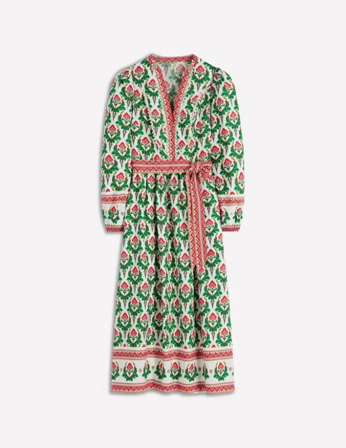 Cary Cotton Midi Dress Multi, Ornamental Stamp Cary Cotton Midi Dress Multi, Ornamental Stamp