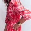 Cary Cotton Midi Dress Red Ornamental Garden Mono Cary Cotton Midi Dress Red Ornamental Garden Mono