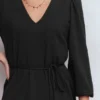 Cary V-Neck Jersey Dress Black Cary V-Neck Jersey Dress Black