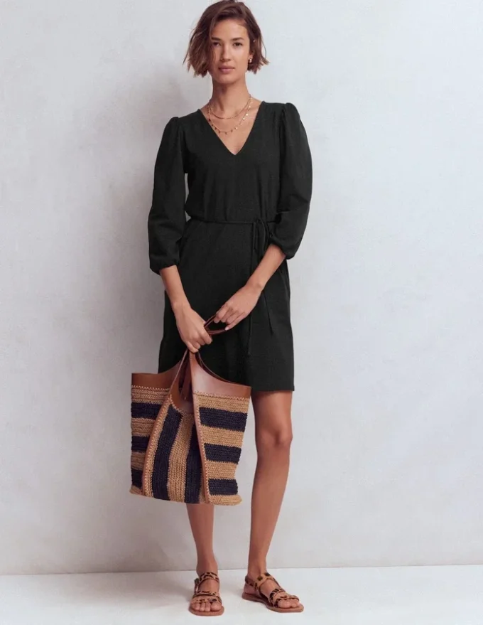 Cary V-Neck Jersey Dress Black Cary V-Neck Jersey Dress Black