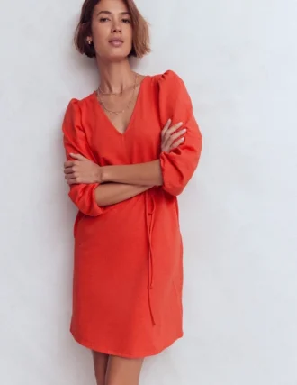 Cary V-Neck Jersey Dress Blood Orange