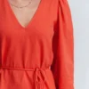 Cary V-Neck Jersey Dress Blood Orange Cary V-Neck Jersey Dress Blood Orange