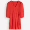 Cary V-Neck Jersey Dress Blood Orange Cary V-Neck Jersey Dress Blood Orange
