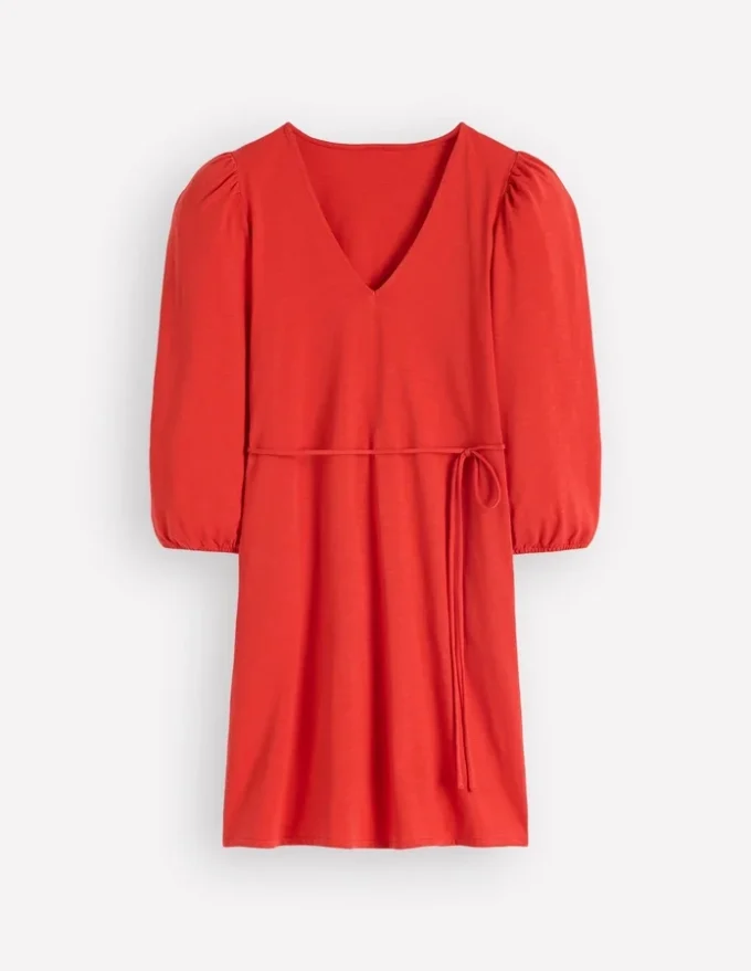 Cary V-Neck Jersey Dress Blood Orange Cary V-Neck Jersey Dress Blood Orange