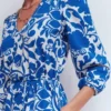 Cary V-Neck Jersey Dress Blue, Flourishing Meadow Cary V-Neck Jersey Dress Blue, Flourishing Meadow