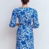 Cary V-Neck Jersey Dress Blue, Flourishing Meadow Cary V-Neck Jersey Dress Blue, Flourishing Meadow