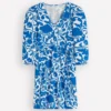 Cary V-Neck Jersey Dress Blue, Flourishing Meadow Cary V-Neck Jersey Dress Blue, Flourishing Meadow