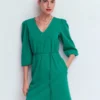 Cary V-Neck Jersey Dress Deep Teal Cary V-Neck Jersey Dress Deep Teal