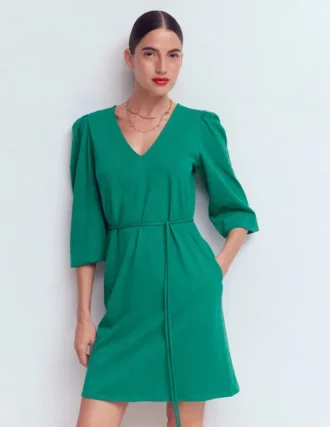 Cary V-Neck Jersey Dress Deep Teal