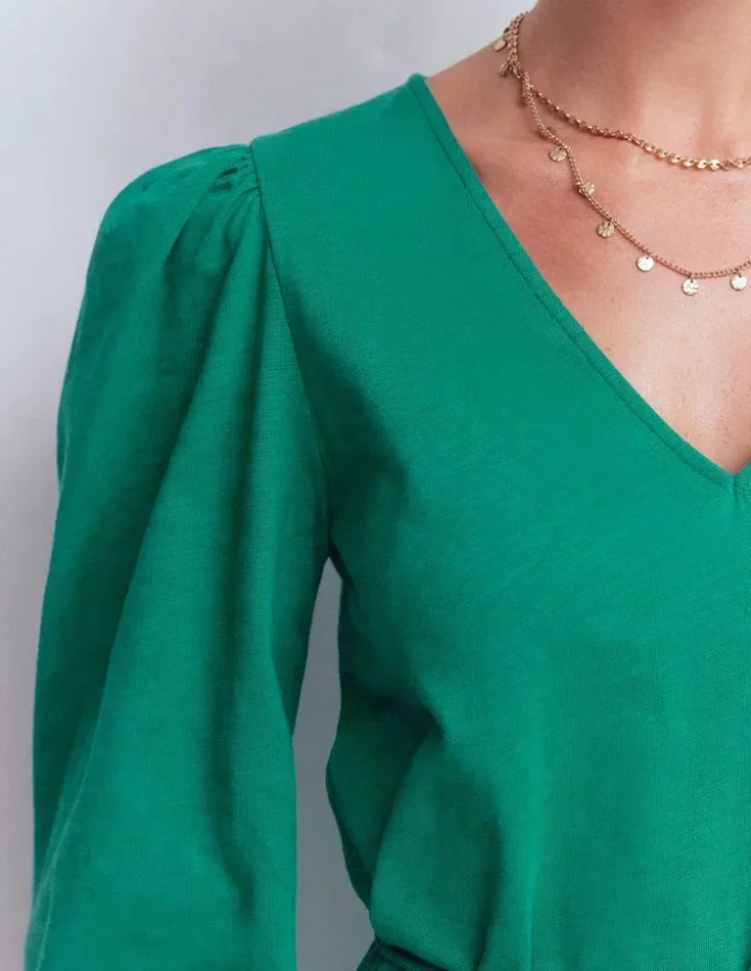 Cary V-Neck Jersey Dress Deep Teal Cary V-Neck Jersey Dress Deep Teal