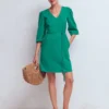 Cary V-Neck Jersey Dress Deep Teal Cary V-Neck Jersey Dress Deep Teal