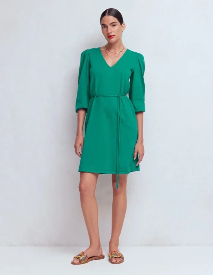 Cary V-Neck Jersey Dress Deep Teal Cary V-Neck Jersey Dress Deep Teal